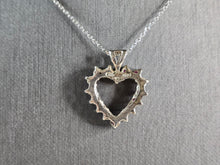 Load image into Gallery viewer, Womens Vintage Estate Sterling Silver Ruby Heart Pendant &amp; Necklace 6.0g E1994