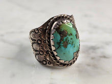 Load image into Gallery viewer, Men Women Vintage Estate Sterling Silver Southwestern Turquoise Ring 16.2g E1999