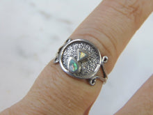Load image into Gallery viewer, Womens Vintage Estate Sterling Silver Modern Abstract Abalone Ring 3.3g E2094