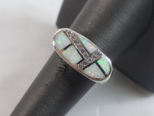 Load image into Gallery viewer, Womens Estate Sterling Silver Modernist Opal Ring 6.2g E2113