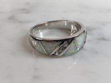 Load image into Gallery viewer, Womens Vintage Estate Sterling Silver Modernist Opal Ring 4.2g E2131