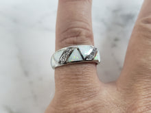 Load image into Gallery viewer, Womens Vintage Estate Sterling Silver Modernist Opal Ring 4.2g E2131