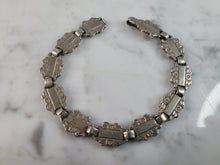 Load image into Gallery viewer, Womens Vintage Estate Sterling Silver Floral Chain Link Bracelet, 25.8g #E2185