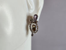 Load image into Gallery viewer, Womens Vintage Estate Sterling Silver Multi Stone Earrings 3.6g E2252