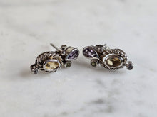 Load image into Gallery viewer, Womens Vintage Estate Sterling Silver Multi Stone Earrings 3.6g E2252