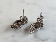 Load image into Gallery viewer, Womens Vintage Estate Sterling Silver Multi Stone Earrings 3.6g E2252