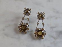 Load image into Gallery viewer, Womens Estate Sterling Silver Citrine Stud Dangle Earrings 3.7g E2264