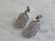 Load image into Gallery viewer, Womens Vintage Estate Sterling Silver Modernist CZ Earrings 7.2g E2266