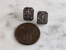 Load image into Gallery viewer, Womens Vintage Estate Sterling Silver Druzy Stud Earrings 2.8g E2268