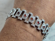Load image into Gallery viewer, Womens Vintage Estate Sterling Silver Art Deco Bracelet 31.8g E2274