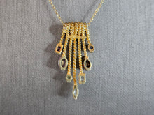 Load image into Gallery viewer, Womens Estate Sterling Silver Gold Tone Modernist Pendant Necklace 6.6g E2284