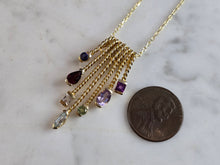 Load image into Gallery viewer, Womens Estate Sterling Silver Gold Tone Modernist Pendant Necklace 6.6g E2284