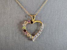 Load image into Gallery viewer, Womens Vintage Sterling Silver Gold Tone Heart Pendant &amp; Necklace 4.9g E2288