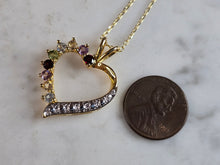 Load image into Gallery viewer, Womens Vintage Sterling Silver Gold Tone Heart Pendant &amp; Necklace 4.9g E2288