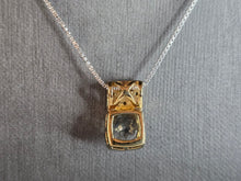 Load image into Gallery viewer, Womens Sterling Silver Necklace W/ Topaz ? Stone Pendant 7.2g E2291