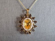 Load image into Gallery viewer, Womens Sterling Silver Necklace w/ Citrine Stone Pendant 7.9g E2293