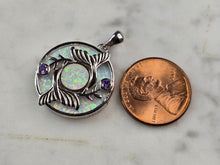 Load image into Gallery viewer, Womens Sterling Silver Opal Koi Fish Pendant 4.5g E2301