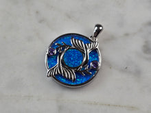 Load image into Gallery viewer, Womens Sterling Silver Blue Opal Koi Fish Pendant 4.5g E2302