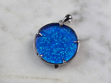Load image into Gallery viewer, Womens Sterling Silver Blue Opal Koi Fish Pendant 4.5g E2302