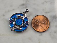 Load image into Gallery viewer, Womens Sterling Silver Blue Opal Koi Fish Pendant 4.5g E2302