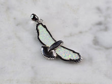 Load image into Gallery viewer, Womens Sterling Silver Opal Seagull Bird Pendant 4.3g E2311