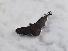 Load image into Gallery viewer, Womens Sterling Silver Blue Opal Seagull Bird Pendant 4.3g E2312