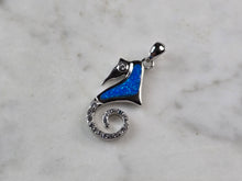 Load image into Gallery viewer, Womens Sterling Silver Blue Opal Seahorse Pendant 2.7g E2316