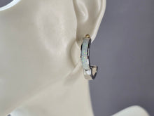 Load image into Gallery viewer, Womens Sterling Silver Modernist Opal Hoop Earrings 5.2g E2319