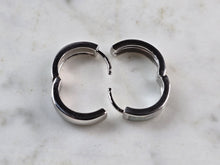 Load image into Gallery viewer, Womens Sterling Silver Modernist Opal Hoop Earrings 5.2g E2319