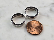 Load image into Gallery viewer, Womens Sterling Silver Modernist Opal Hoop Earrings 5.2g E2319