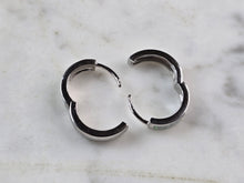 Load image into Gallery viewer, Womens Sterling Silver Modernist Opal Hoop Earrings 3.0g E2323