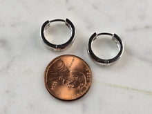 Load image into Gallery viewer, Womens Sterling Silver Modernist Opal Hoop Earrings 3.0g E2323