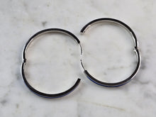 Load image into Gallery viewer, Womens Sterling Silver Modernist Blue Opal Hoop Earrings 10.7g E2325