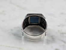Load image into Gallery viewer, Mens Sterling Silver Modernist Turquoise Ring 7.7g E2331