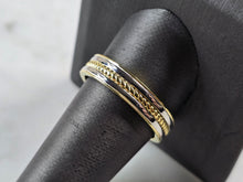 Load image into Gallery viewer, Mens Sterling Silver Gold Tone Wedding Band Ring 6.1g E2332