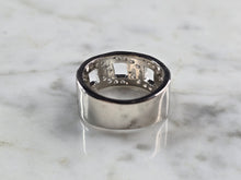 Load image into Gallery viewer, Mens Sterling Silver Modernist Cuban Link CZ Ring 6.1g E2341