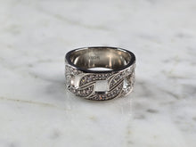Load image into Gallery viewer, Mens Sterling Silver Modernist Cuban Link CZ Ring 6.1g E2341