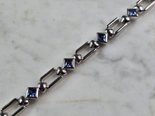 Load image into Gallery viewer, Womens Vintage Estate Sterling Silver Modernist Tanzanite Bracelet 16.8g #E2342