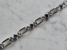 Load image into Gallery viewer, Womens Vintage Estate Sterling Silver Modernist Tanzanite Bracelet 16.8g #E2342
