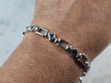 Load image into Gallery viewer, Womens Vintage Estate Sterling Silver Modernist Tanzanite Bracelet 16.8g #E2342