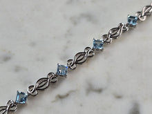 Load image into Gallery viewer, Womens Vintage Estate Sterling Silver Topaz Bracelet 6.0g E2343