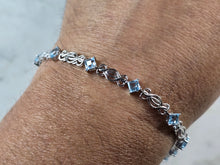 Load image into Gallery viewer, Womens Vintage Estate Sterling Silver Topaz Bracelet 6.0g E2343