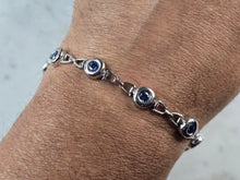 Load image into Gallery viewer, Womens Vintage Estate Sterling Silver Modernist Tanzanite Bracelet 12.2g #E2348