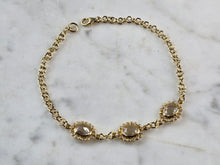 Load image into Gallery viewer, Womens Vintage Estate Sterling Silver Gold Tone CZ Bracelet 5.5g E2353