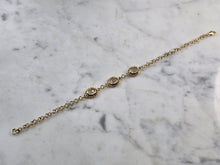 Load image into Gallery viewer, Womens Vintage Estate Sterling Silver Gold Tone CZ Bracelet 5.5g E2353