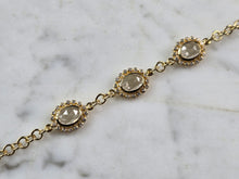Load image into Gallery viewer, Womens Vintage Estate Sterling Silver Gold Tone CZ Bracelet 5.5g E2353