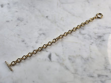 Load image into Gallery viewer, Womens Vintage Estate Sterling Silver Gold Tone CZ Charm Bracelet 8.3g E2354