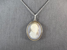 Load image into Gallery viewer, Womens Sterling Silver Victorian Style Cameo Pendant Necklace 7.4g E2360