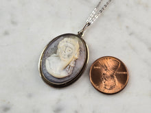 Load image into Gallery viewer, Womens Sterling Silver Victorian Style Cameo Pendant Necklace 7.4g E2360