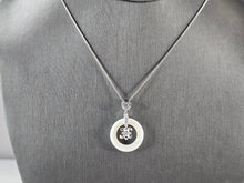 Load image into Gallery viewer, Womens Vintage Sterling Silver Fleur de Lis CZ Pendant Necklace 5.5g E2362